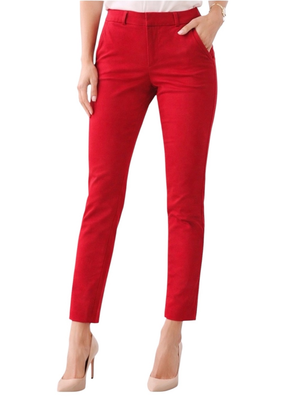 Banana Republic ankle length red Sloane pants size 6